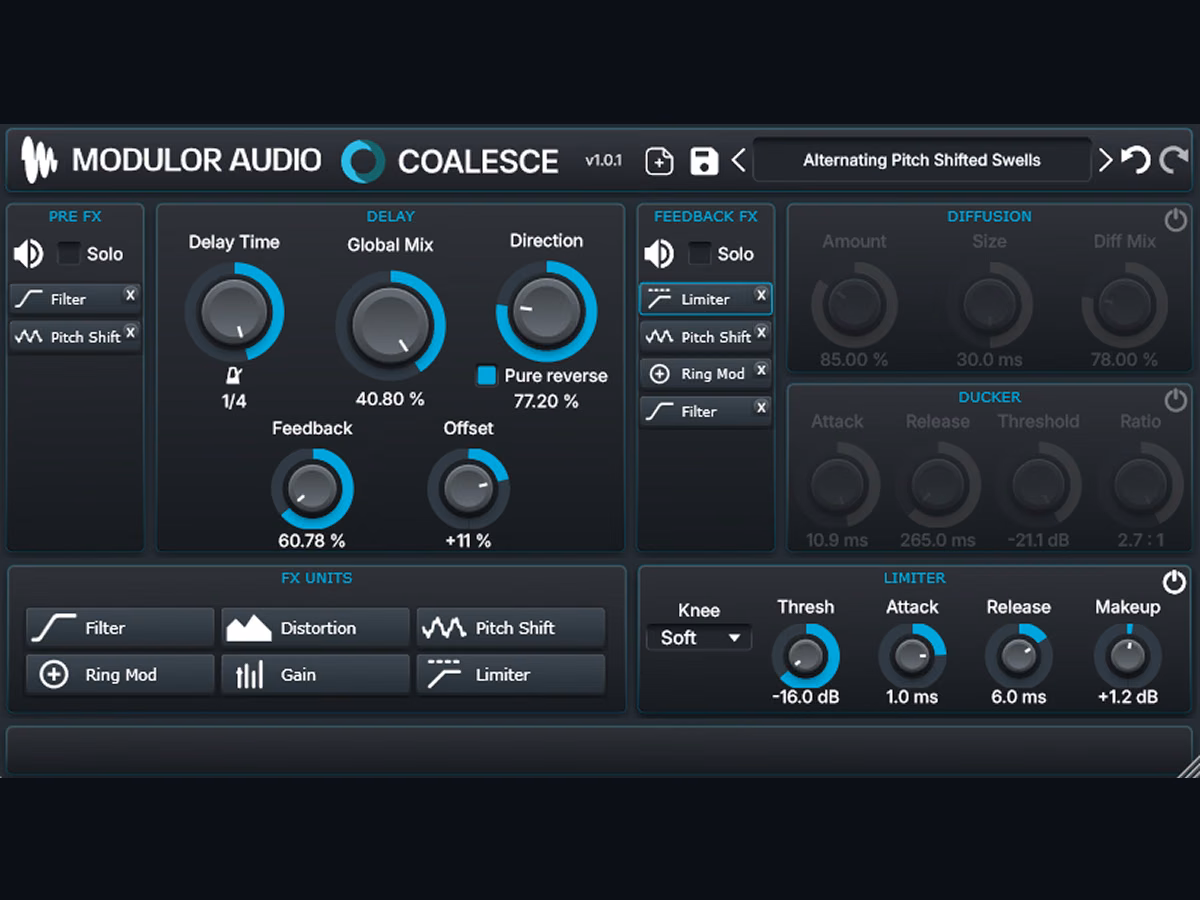 Coalesce: Free Bidirectional Delay Plugin by Modulor Audio